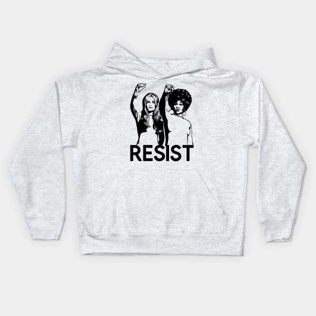 Gloria Steinem and Angela Davis Resist Kids Hoodie by Left Of Center